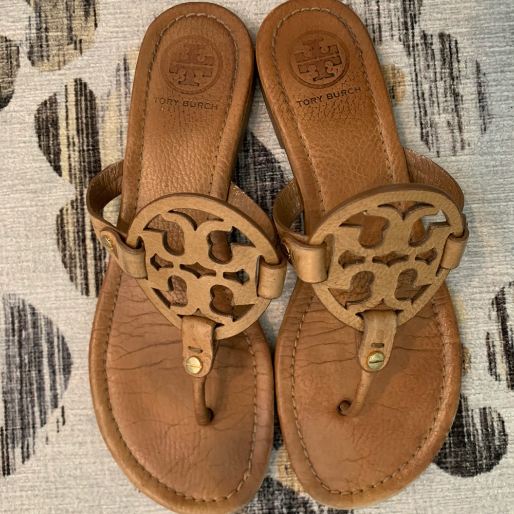 Tan leather Tory Burch sandals
